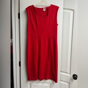 NWOT ANNE KLEIN Red Sleeveless Sheath Dress